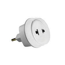 Adaptador Tomada 2 Pinos Redondo 2 Pinos Universal Redondo/Chato Branco Techna