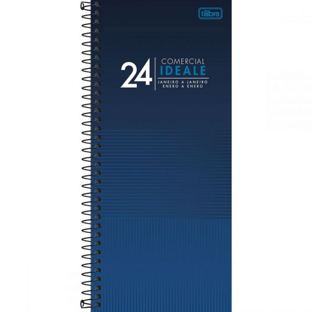 Agenda 2024 Comercial Espiral Ideale Azul 119mm x 275mm Tilibra