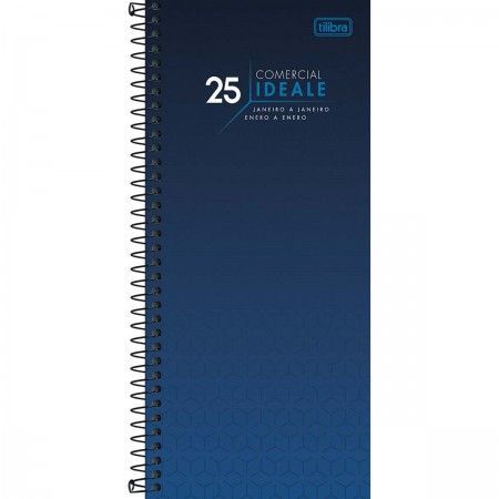 Agenda 2025 Comercial Espiral Ideale Azul 119mm x 275mm Tilibra