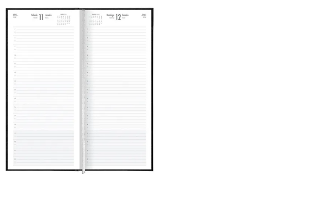 Agenda Comercial Costurada 2024 M8 Tilibra 12,3cm x 27,5cm Preta