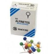 Alfinete para Mapa Bola Color com 50 Unidades Bacchi