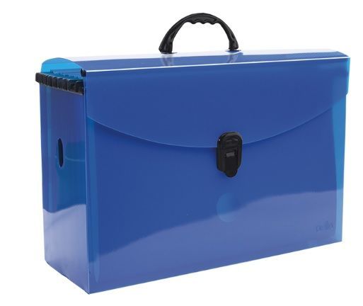 Arquivo plástico tipo maleta para Pasta Suspensa + 10 pastas suspensas azul DELLO 0317 - Azul