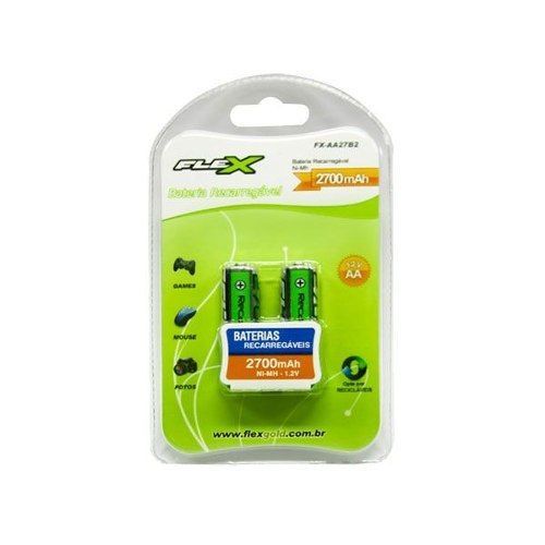 Pilha Recarregável AA 2700 Mah Flex com 2 Unidades