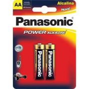 Pilha Alcalina Pequena AA Panasonic Power com 2 Unidades LR6XAB/2B