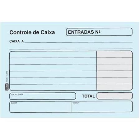 Bloco Controle de Caixa Entrada 100 Folhas Azul