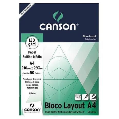 Bloco Layout Canson A4 120g 50 folhas ref 66667154