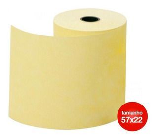 Bobina termica 57mm x 22 metros Palha com 02 unidades