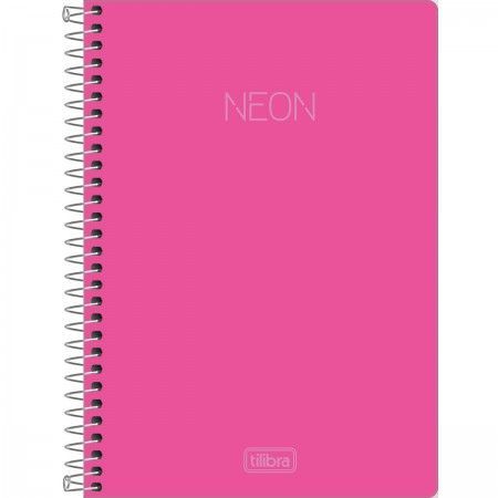 Caderno Espiral Capa Flexível  1/4 80 Folhas Tilibra Rosa Neon