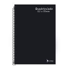 Caderno Espiral Universitário Capa Dura  Quadriculado 0,5mm x 0,5mm 96 Folhas Tamoio - Capa Preta