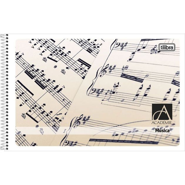 Caderno Música Capa Flexível 1/4 Horizontal 48 Folhas *Capas Sortidas*