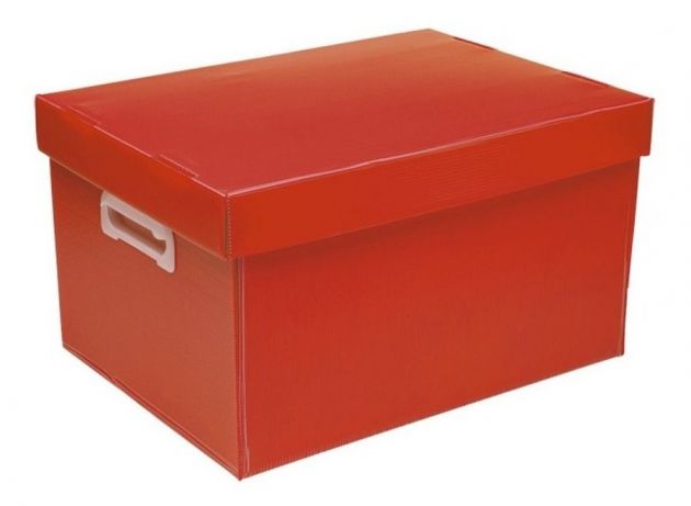 Caixa Plástica Organizadora Novaonda Fosca com Pegador Tamanho G Vermelha Polibras
