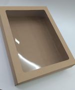 Caixa para Presente Kraft com Visor de Acetato 24cm x 32cm  x 7cm