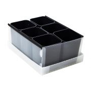 Caixa Plastica Organizadora Objetos 2193-P com 6 Porta Objetos Preto