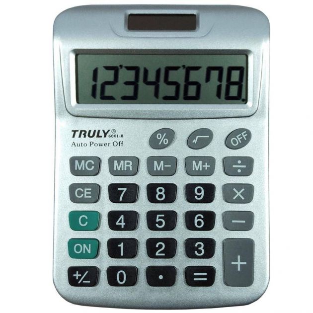 Calculadora de Mesas Truly Ref.6001-10 Dígitos Prata