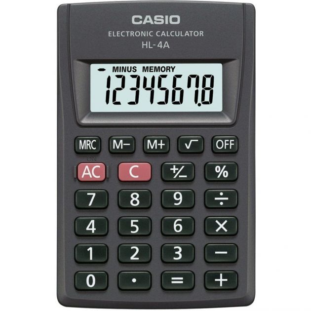 Calculadora Casio HL-4A Electronic Calculato Preta