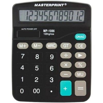 Calculadora de Mesa Masterprint Ref.MP1086 12 Dígitos Preta