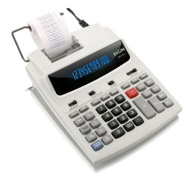 Calculadora de Impressão Elgin 12 dígitos MR 6124 Branca