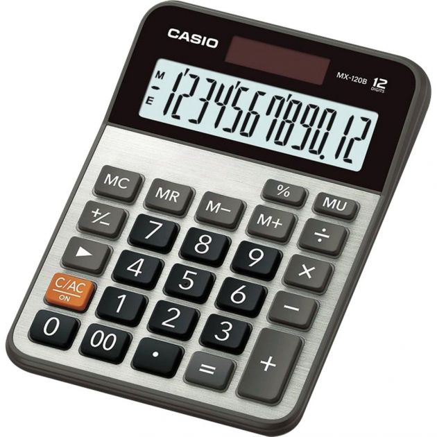 Calculadora de Mesa Casio Ref.MX-120B 12 Dígitos Prata