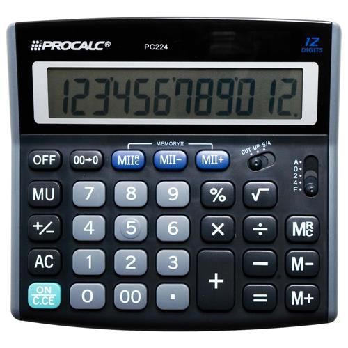 Calculadora de Mesa Procalc Ref.PC224 12 Dígitos Preta
