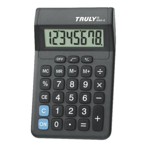 Calculadora de Mesa Truly 806-A 8 Dígitos Preta