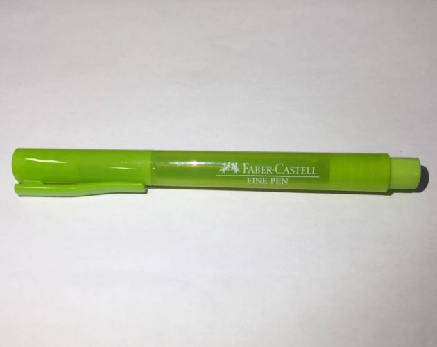Caneta Hidrográfica Fine Pen 0,4mm Verde Folha Faber-Castell
