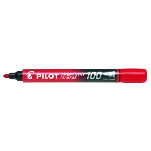 Caneta Pincel Marcador Permanente Pilot 100 Vermelho