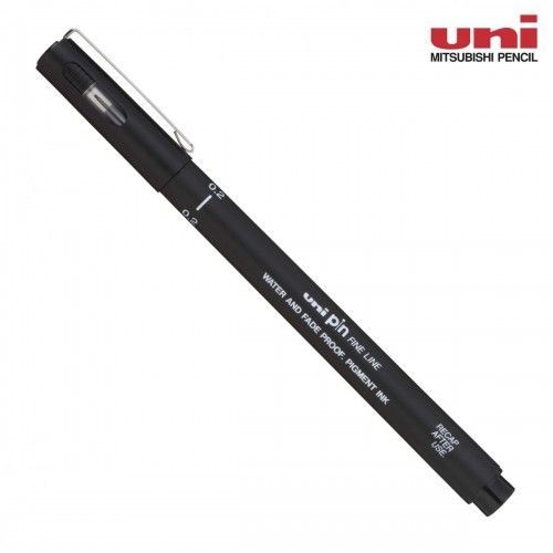 Caneta Uni-Ball Uni Pin PIN Fine Line 0.2mm Preta