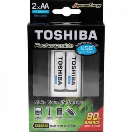 Carregador Toshiba para Pilhas Recarregáveis TNHC-6GME2 AA/AAA +2AA