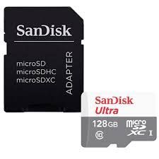 Cartão de Memória Micro SD Ultra Class 10 128gb Full Hd 100 MB/s com Adaptador Sandisk