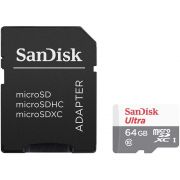 Cartão de Memória Micro SD Ultra Class 10 64gb Full Hd 100 MB/s com Adaptador Sandisk