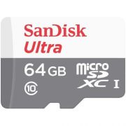 Cartão de Memória Micro SD Ultra Class 10 64gb Full Hd 100 MB/s com Adaptador Sandisk
