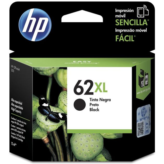 Cartucho HP 62XL Original Preto/Black C2P05AL 12ml