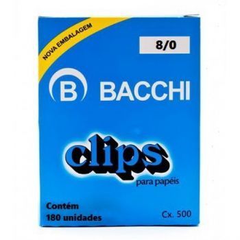 Clips Galvanizado nº 8/0 com 180 unidades Bacchi