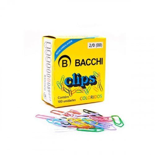 Clips Colorido nº 2/0 oom 100 unidades Bacchi