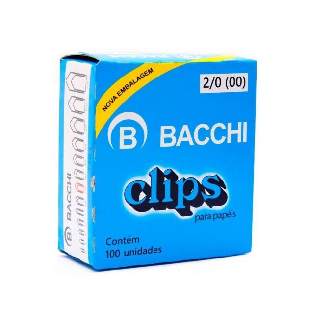 Clips Galvanizado nº 2/0 (00) com 100 unidades Bacchi