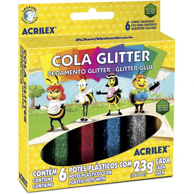Cola gliter 6 cores Acrilex