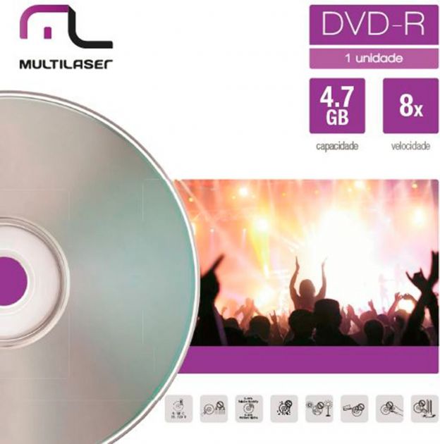 DVD-R Multilaser Com Envelope de Fábrica *Unidade*