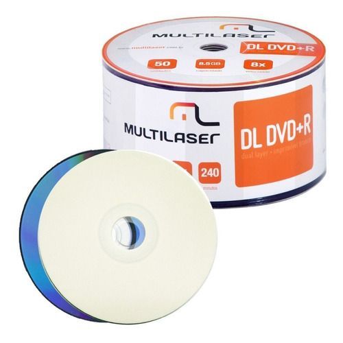 DVD+RDL Dual Layer Printable 240 min 8.5 GB Sem Embalagem *Unidade* Maxprint