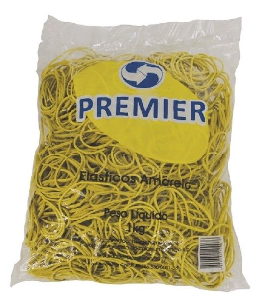 Elastico de Borracha Premier Amarelo N.18 com 1200 unidades