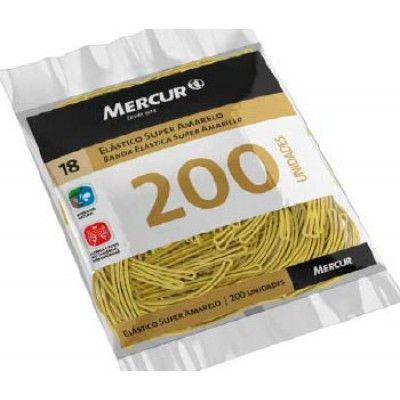 Elástico de Borracha Mercur N.18 Super Amarelo com 200 unidades