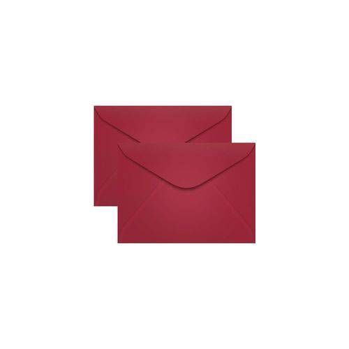 Envelope Visita Vermelho Escuro Color Plus com 10 Unidades 72mm x 108mm