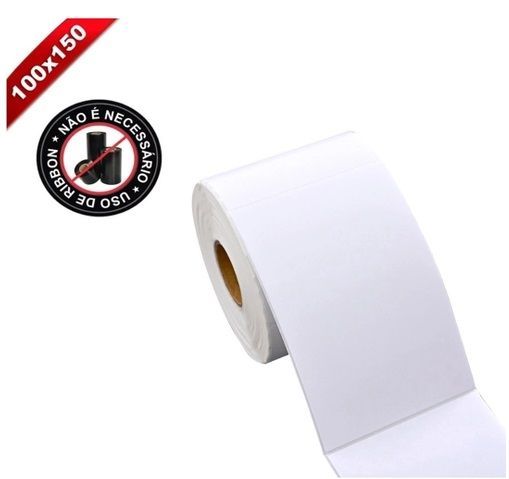Etiqueta Adesiva 10cm x 15cm Térmica E-Commerce com Serrilha Rolo com 500 etiquetas Branca