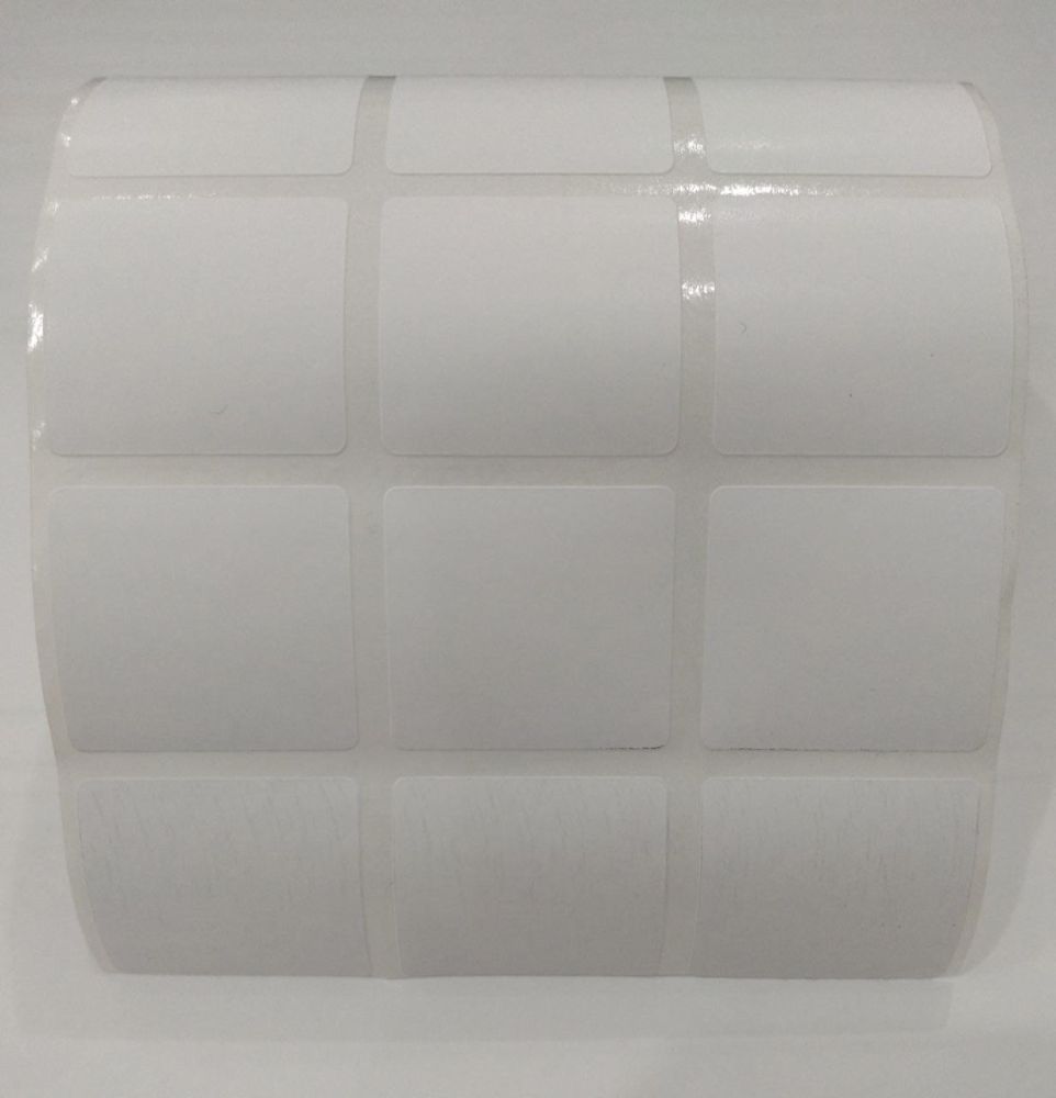 Etiqueta Adesiva Transtérmica Neutra 3 carreiras 27mm x 25mm 20g Rolo com 5.000 etiquetas Branca