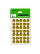 Etiqueta Adesiva Redonda Cartela 19mm Ouro Ref.6001OU com 210 etiquetas