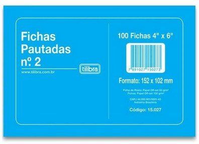 Ficha Pautada 4X6 com 100 Folhas N° 2