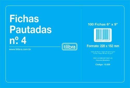 Ficha Pautada 6x9 com 100 Folhas N° 4