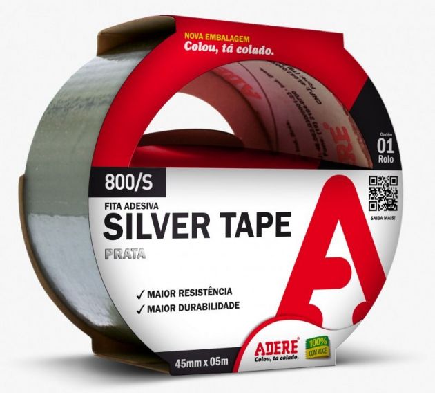 Fita Adesiva 45x05 Silver Tape Multiuso Reforçada Adere
