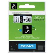 Fita para Rotuladora Dymo 12mm x 7m Ref. 45013 Preta / Black e Branca / White Dymo