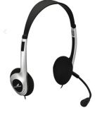 Fone de Ouvido com Microfone Headset Supra-auricular Fortrek HBL-101 Preto e Prata