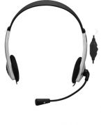 Fone de Ouvido com Microfone Headset Supra-auricular Fortrek HBL-101 Preto e Prata